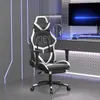 Image de vidaXL Chaise de jeu de massage avec repose-pied Noir&Blanc Similicuir