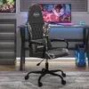 Image de vidaXL Chaise de jeu de massage Noir et camouflage Similicuir