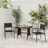Image de vidaXL Mobilier à dîner d'extérieur 3 pcs Résine tressée Noir