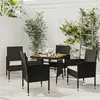Image de vidaXL Ensemble à manger d'extérieur 5 pcs Résine tressée Noir