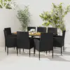 Image de vidaXL Ensemble à manger d'extérieur 9 pcs Résine tressée Noir