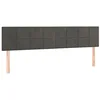 Image de vidaXL 2X Têtes de Lit Meubles de Chambre à Coucher Accessoires de Lit Simple Têtes de Cadre de Lit Intérieur Gris Foncé 90x5x78/88 cm Velours