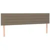 Image de vidaXL 2X Têtes de Lit Meubles de Chambre à Coucher Accessoires de Lit Simple Têtes de Cadre de Lit Intérieur Taupe 90x5x78/88 cm Tissu