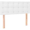 Image de vidaXL Tête de Lit Meuble de Chambre à Coucher Accessoire de Lit Simple Tête de Cadre de Lit Intérieur Blanc 90x5x78/88 cm Similicuir