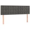 Image de vidaXL 2X Têtes de Lit Meubles de Chambre à Coucher Accessoires de Lit Simple Têtes de Cadre de Lit Intérieur Gris Foncé 72x5x78/88 cm Velours
