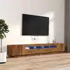 Image de vidaXL Ensemble de meubles TV avec lumières LED 3 pcs Chêne fumé
