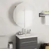 Image de vidaXL Armoire de salle de bain miroir rond et LED Chêne 47x47x17,5 cm
