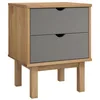 Image de vidaXL Table de Chevet Table de Nuit Armoire de Chevet Armoire de Lit Meuble de Chambre Maison Marron et Gris 45x39x57 cm Bois de Pin Solide