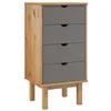 Image de Commode OTTA marron et gris 45x39x90 cm bois de pin massif