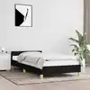 Image de vidaXL Cadre de lit avec tête de lit sans matelas noir 80x200 cm tissu