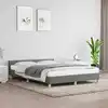 Image de vidaXL Cadre de lit sans matelas gris foncé 140x190 cm tissu