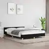 Image de vidaXL Cadre de lit sans matelas noir 140x190 cm tissu