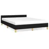 Image de vidaXL Cadre de lit sans Matelas Noir 140x200 cm Tissu