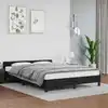 Image de vidaXL Cadre de lit avec tête de lit sans matelas noir 140x190 cm
