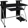 Image de vidaXL Bureau d'ordinateur Noir 110x52x88,5 cm Bois d’ingénierie