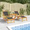 Image de vidaXL Chaises longues d'extérieur lot de 2 Acacia massif et textilène