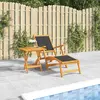 Image de vidaXL Chaise longue d'extérieur avec table Acacia massif et textilène