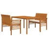 Image de vidaXL Ensemble à Manger d'extérieur 3 pcs et Coussins Acacia Solide