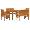 Image de vidaXL Ensemble à Manger d'extérieur 5 pcs et Coussins Acacia Solide