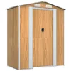 Image de vidaXL Abri de Jardin Marron Clair 192x108x223 cm Métal galvanisé
