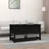 Image de vidaXL Table basse Noir 102x49x55 cm Bois massif de pin