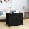 Image de vidaXL Table basse Noir 71x49x55 cm Bois massif de pin
