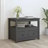Image de vidaXL Table basse Gris 71x49x55 cm Bois massif de pin
