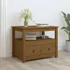 Image de vidaXL Table basse Marron miel 71x49x55 cm Bois massif de pin