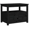 Image de vidaXL Table basse Noir 71x49x55 cm Bois massif de pin