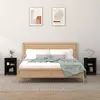 Image de vidaXL Tables de chevet 2 pcs Noir 40x35x55 cm Bois de pin solide