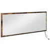 Image de vidaXL Miroir Chêne fumé 90 x 8,5 x 37 cm Bois d'ingénierie, Miroir Mural rectangulaire Moderne, Vanity LED, déco de Salle de Bain stylée, Gain de Place avec lumière