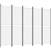 Image de Cloison de séparation 5 panneaux Blanc 250x180 cm Tissu