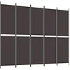 Image de vidaXL Cloison de séparation 5 Panneaux Marron 250x200 cm Tissu