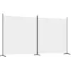 Image de vidaXL Cloison de Séparation 2 Panneaux Séparateur de Pièce Pliable Diviseur Écran d'Intimité Paravent Décoration Salon Blanc 348x180 cm Tissu