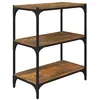 Image de vidaXL Bibliothèque, Étagère à Livres à 3 Niveaux, Meuble de Rangement Bureau Salle de Séjour, Moderne, Chêne Fumé Bois d'Ingénierie et Acier