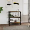 Image de vidaXL Bibliothèque Chêne fumé 60x33x70,5cm Bois d'ingénierie et acier