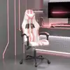 Image de vidaXL Chaise de jeu pivotante Blanc et rose Similicuir