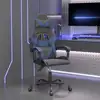 Image de vidaXL Chaise de jeu pivotante Noir et bleu Similicuir