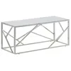 Image de vidaXL Table Basse argenté Acier Inoxydable et Verre trempé