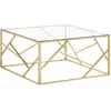 Image de vidaXL Table basse doré acier inoxydable et verre trempé