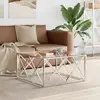 Image de vidaXL Table basse 80x80x40 cm acier inoxydable et verre