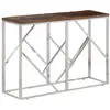 Image de vidaXL Table console argenté acier inoxydable et bois de mélèze massif