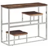 Image de vidaXL Table Console argenté Acier Inoxydable et Bois de mélèze Massif