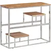 Image de vidaXL Table console argenté acier inoxydable et bois massif d'acacia