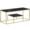 Image de vidaXL Table basse doré acier inoxydable et verre trempé