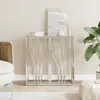 Image de vidaXL Table console argenté 70x30x70 cm acier inoxydable et verre