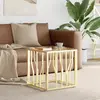 Image de vidaXL Table basse doré 50x50x50 cm acier inoxydable et verre
