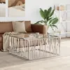 Image de vidaXL Table basse 100x100x50 cm acier inoxydable et verre