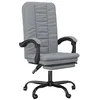 Image de vidaXL Fauteuil Inclinable de Bureau, Chaise Pivotante avec Dossier et Repose-Pied Réglables, Siège de Bureau, Moderne, Gris Clair Tissu