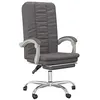 Image de vidaXL Fauteuil Inclinable de Bureau, Chaise Pivotante avec Dossier et Repose-Pied Réglables, Siège de Bureau, Moderne, Gris Similicuir